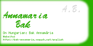 annamaria bak business card